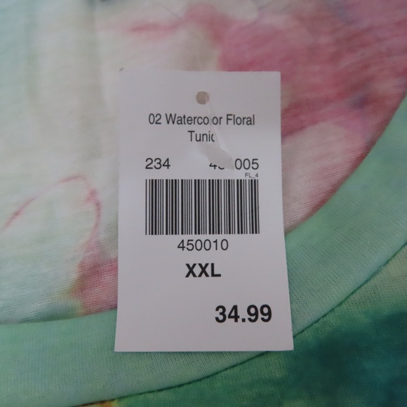 🌹4 for$20🌹 French Bazaar Sparkle Flower Tunic Shirt XXL - Picture 10 of 10